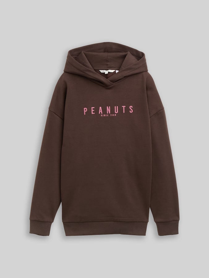 Hoodie met Snoopy-print op de rug door Denim Female, cool dark brown