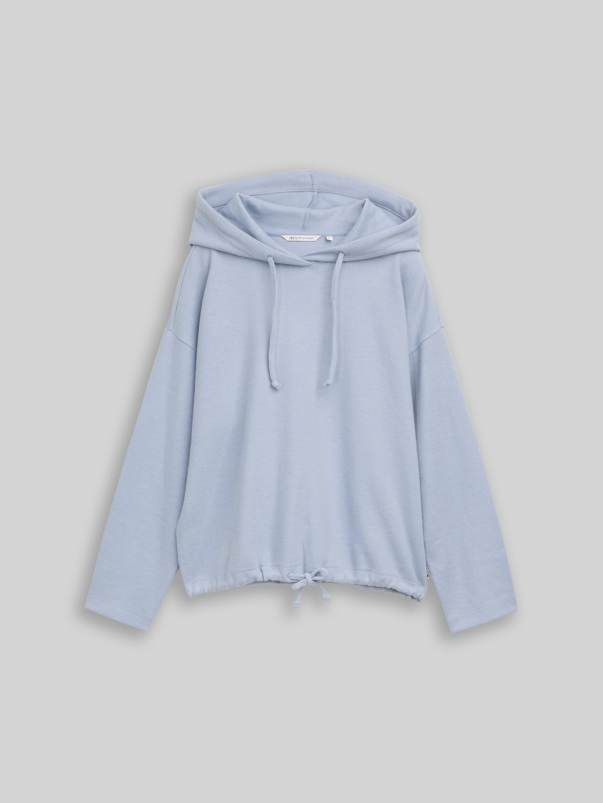 Hoodie met boxy pasvorm - foggy sky blue melange - Product vooraanzicht