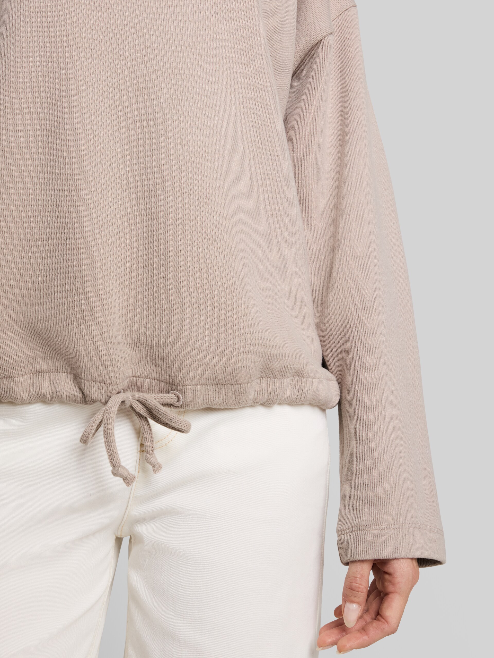 Hoodie met boxy pasvorm - atmosphere beige melange - Detailaanzicht model