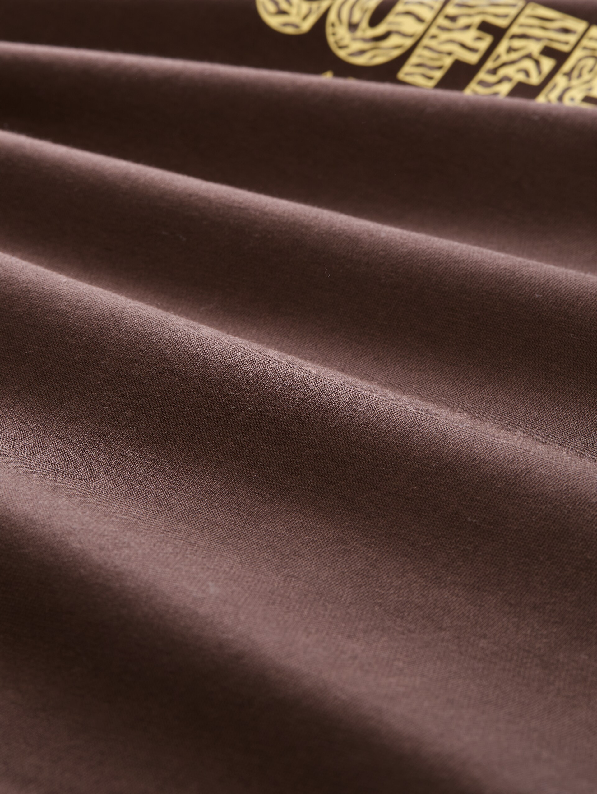 Oversized sweatshirt met print - cool dark brown - Materiaalweergave