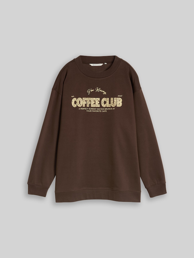 Oversize Sweatshirt mit Print von Denim Female, cool dark brown