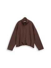 Ausgewählt, Loose Fit Scuba Sweatjacke mit Stehkragen von Tom Tailor, braun
