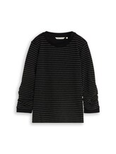 Ausgewählt, Sweatshirt mit Raffungen von Tom Tailor, schwarz