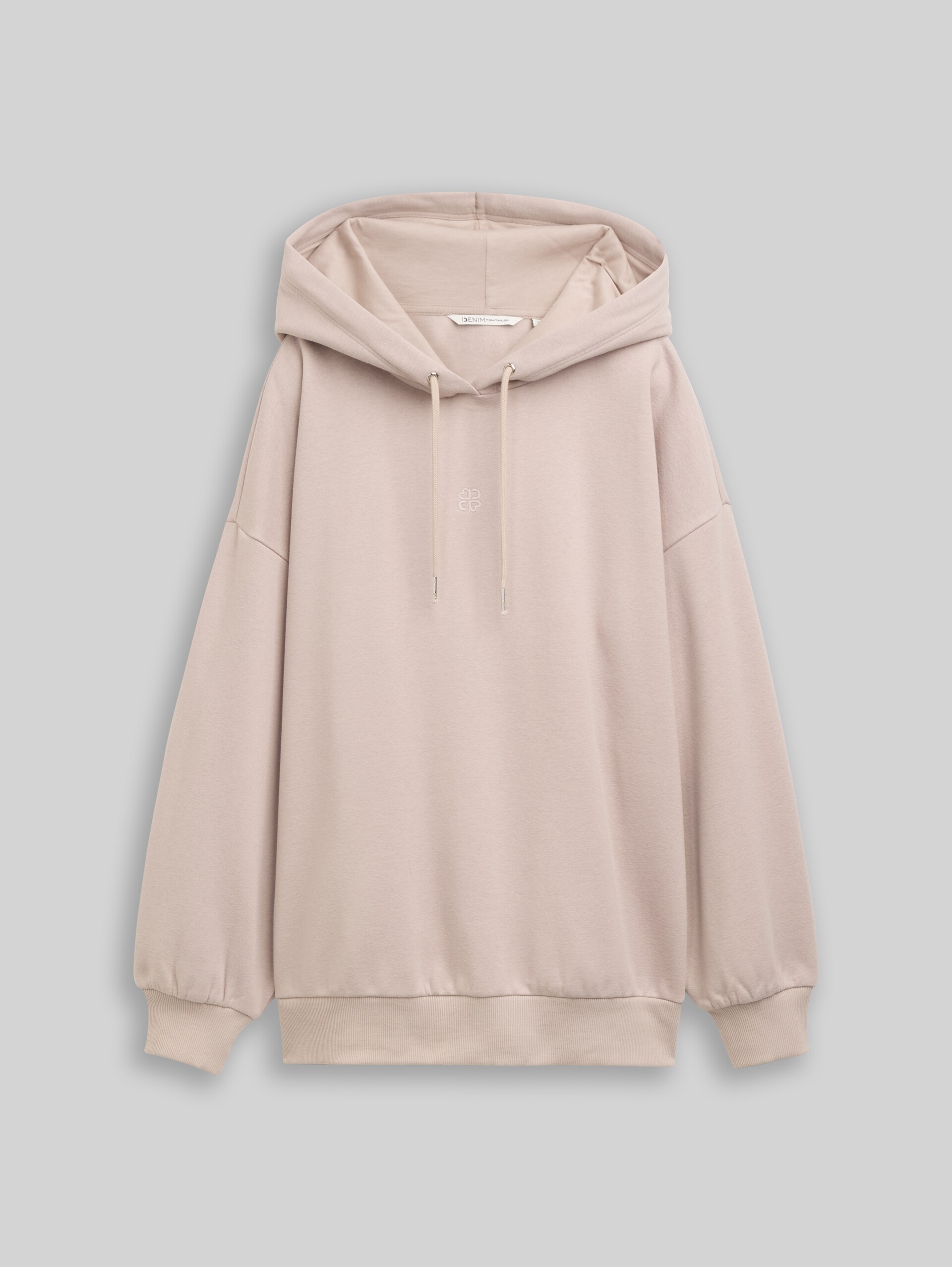 Sweat à capuche oversize avec broderie - atmosphere beige - Vue de face du produit