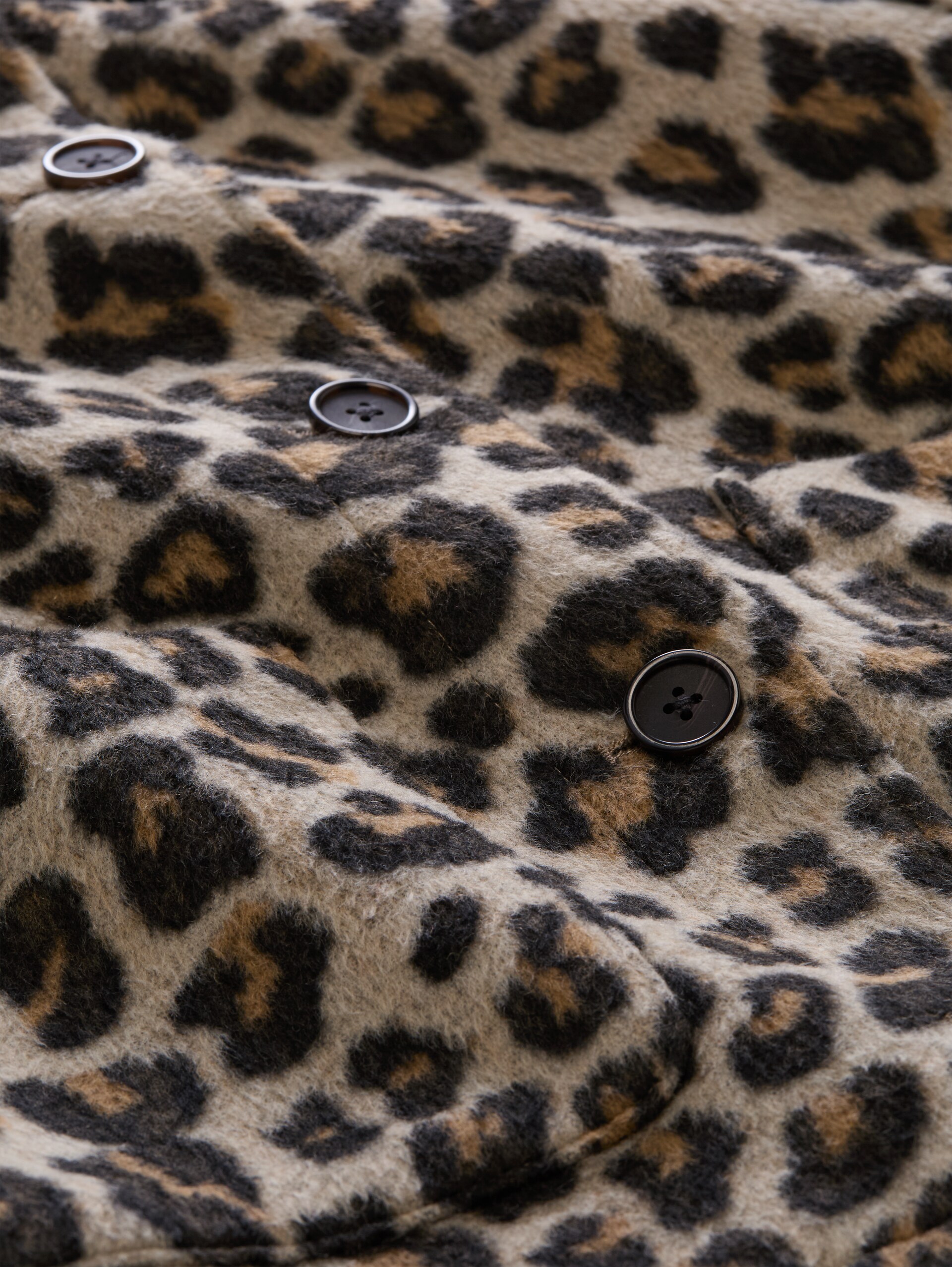 Wool jacket with leopard print - beige leo print - Product detail view