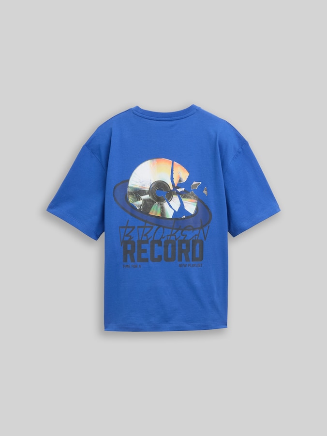 Oversized T-shirt with photo print on the back by Teen Boys, beau blue