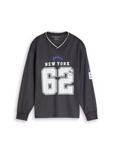 Ausgewählt, Oversize Trikot Langarmshirt von Tom Tailor, grau
