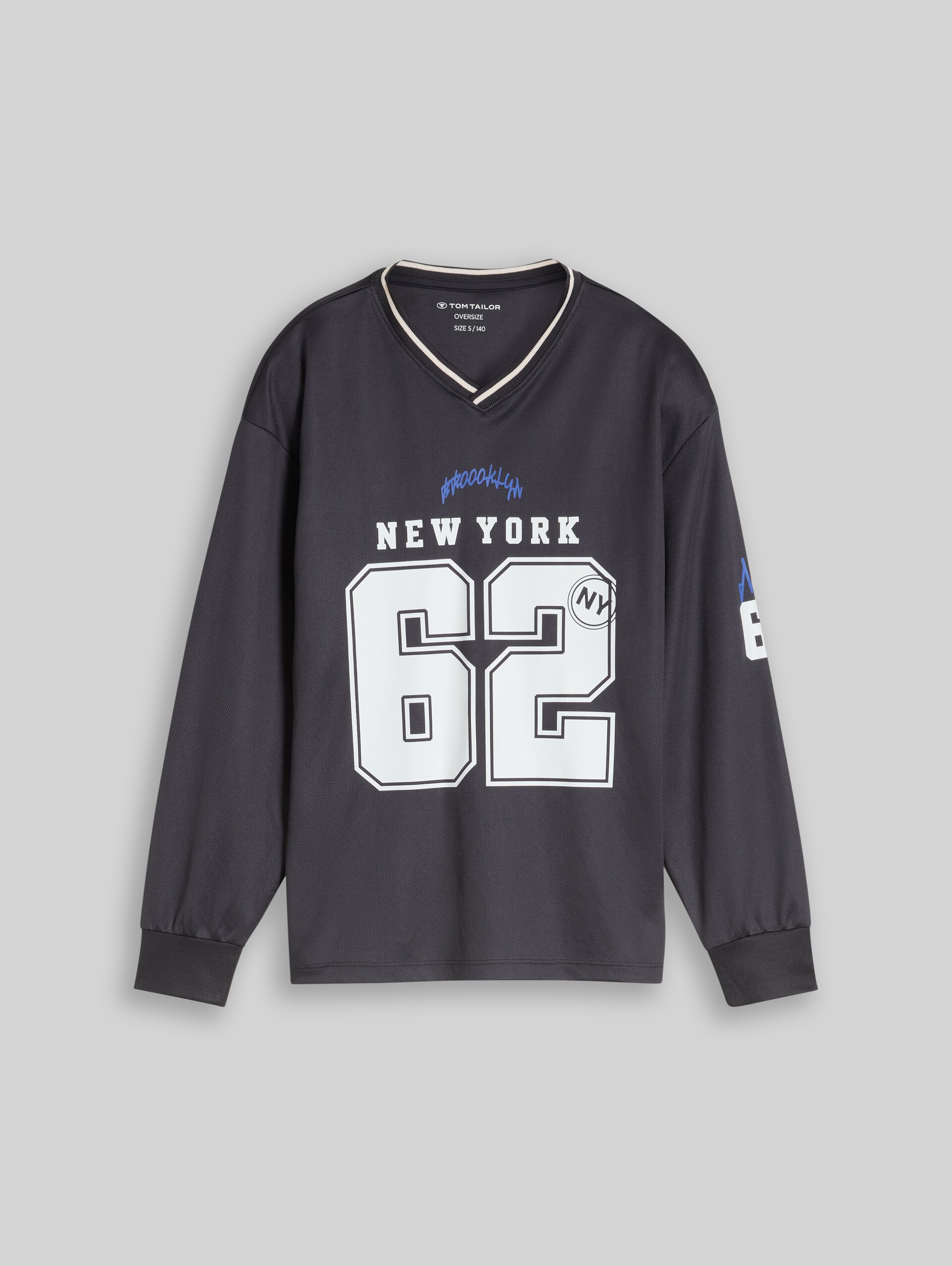 Oversize Trikot Langarmshirt - coal grey - Vorder-Produkt-Ansicht