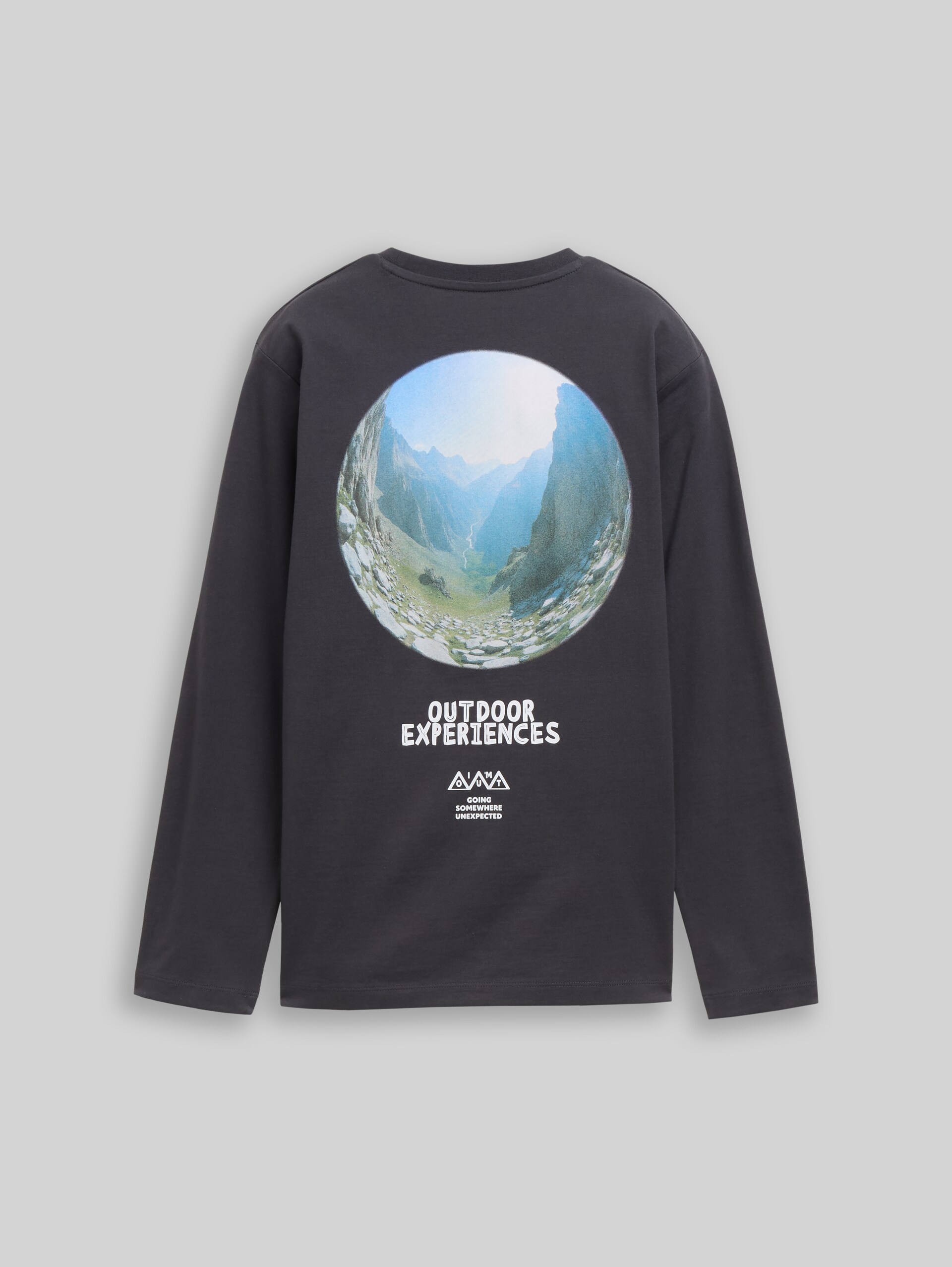 Langarmshirt mit Rückenprint - coal grey
