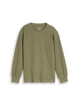 Non sélectionné, T-shirt oversize à manches longues effet tricot par Tom Tailor, verdoyant