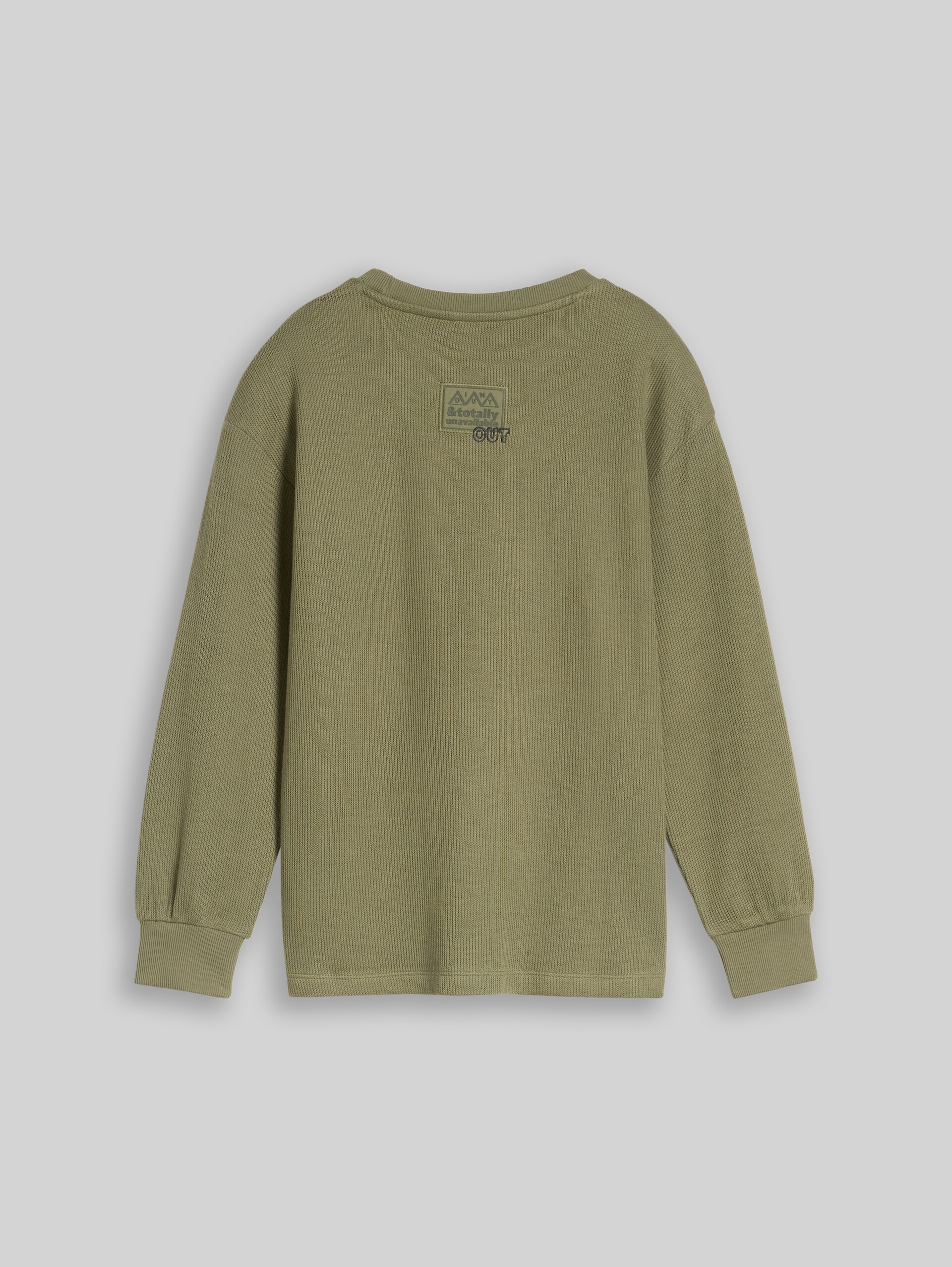 T-shirt oversize à manches longues effet tricot - tree moss green