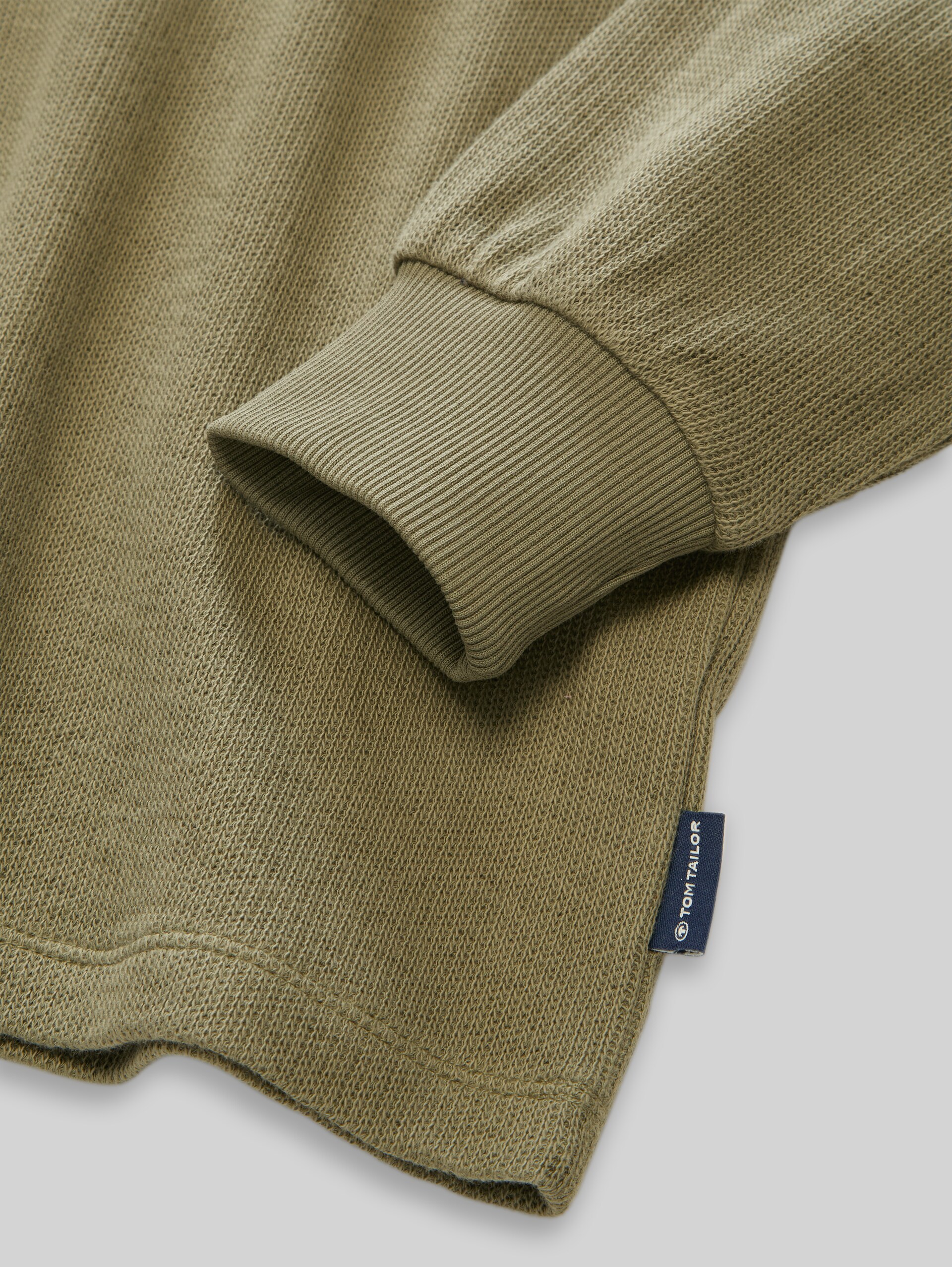 T-shirt oversize à manches longues effet tricot - tree moss green - Vue détaillée du modèle