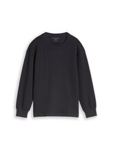 Sélectionné, T-shirt oversize à manches longues effet tricot par Tom Tailor, gris