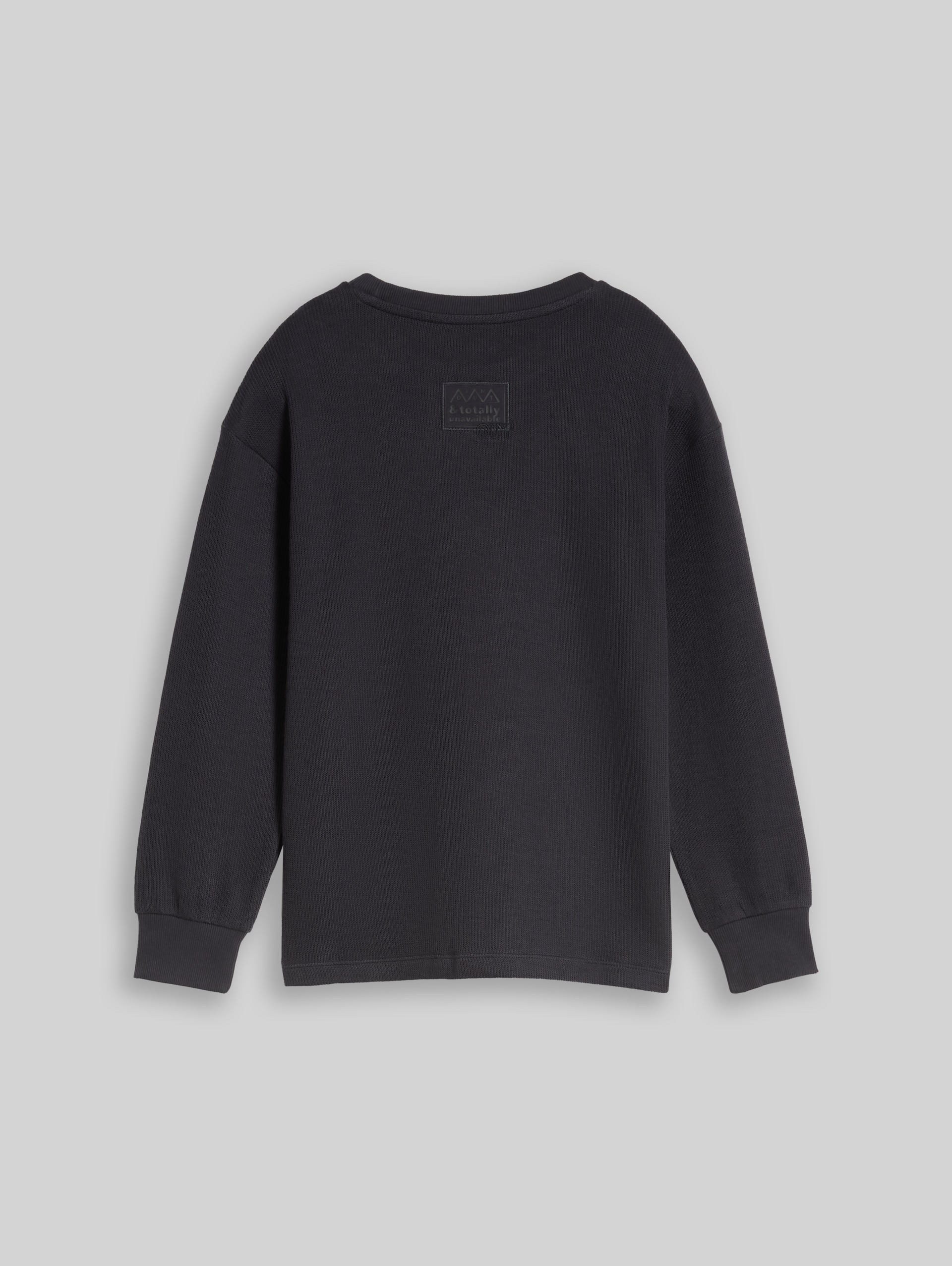 T-shirt oversize à manches longues effet tricot - coal grey