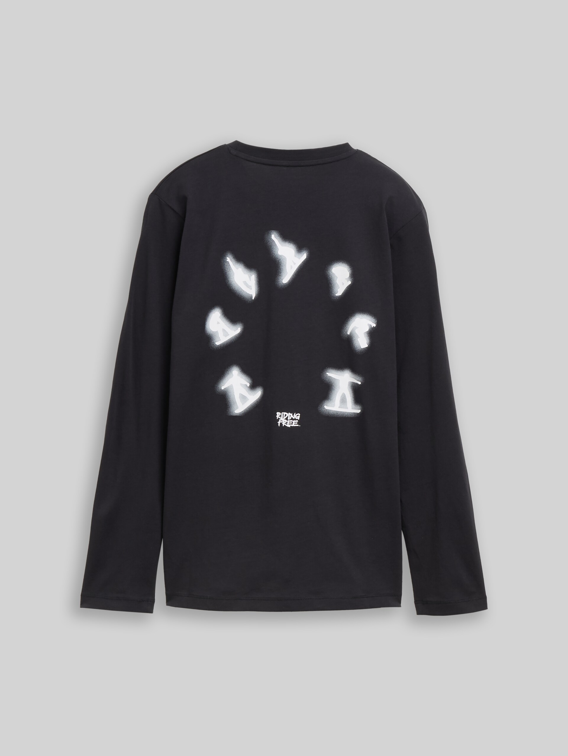 Langarmshirt mit Rückenprint - heavy black