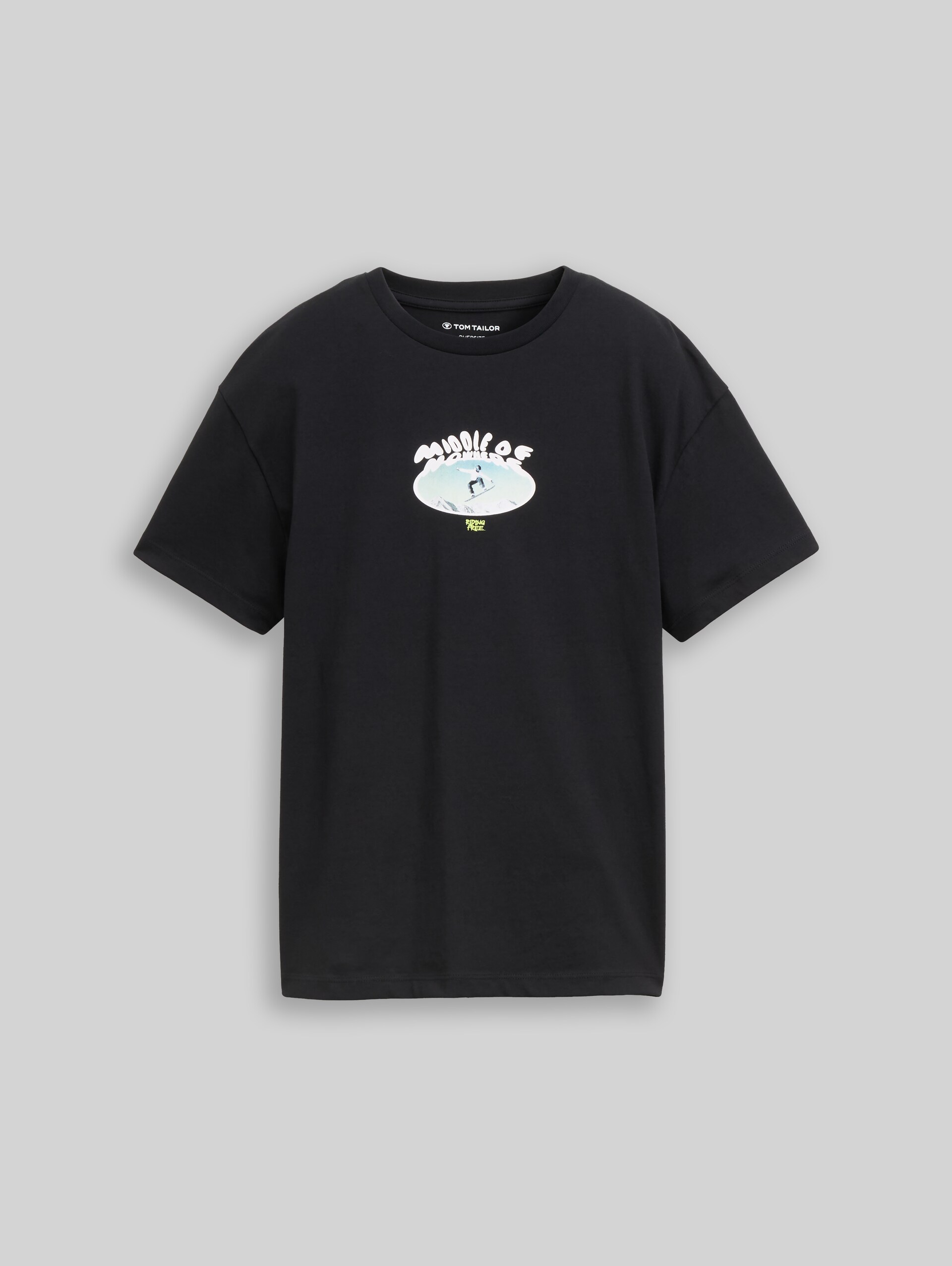 T-shirt oversize avec imprimé - heavy black - Vue de face du produit