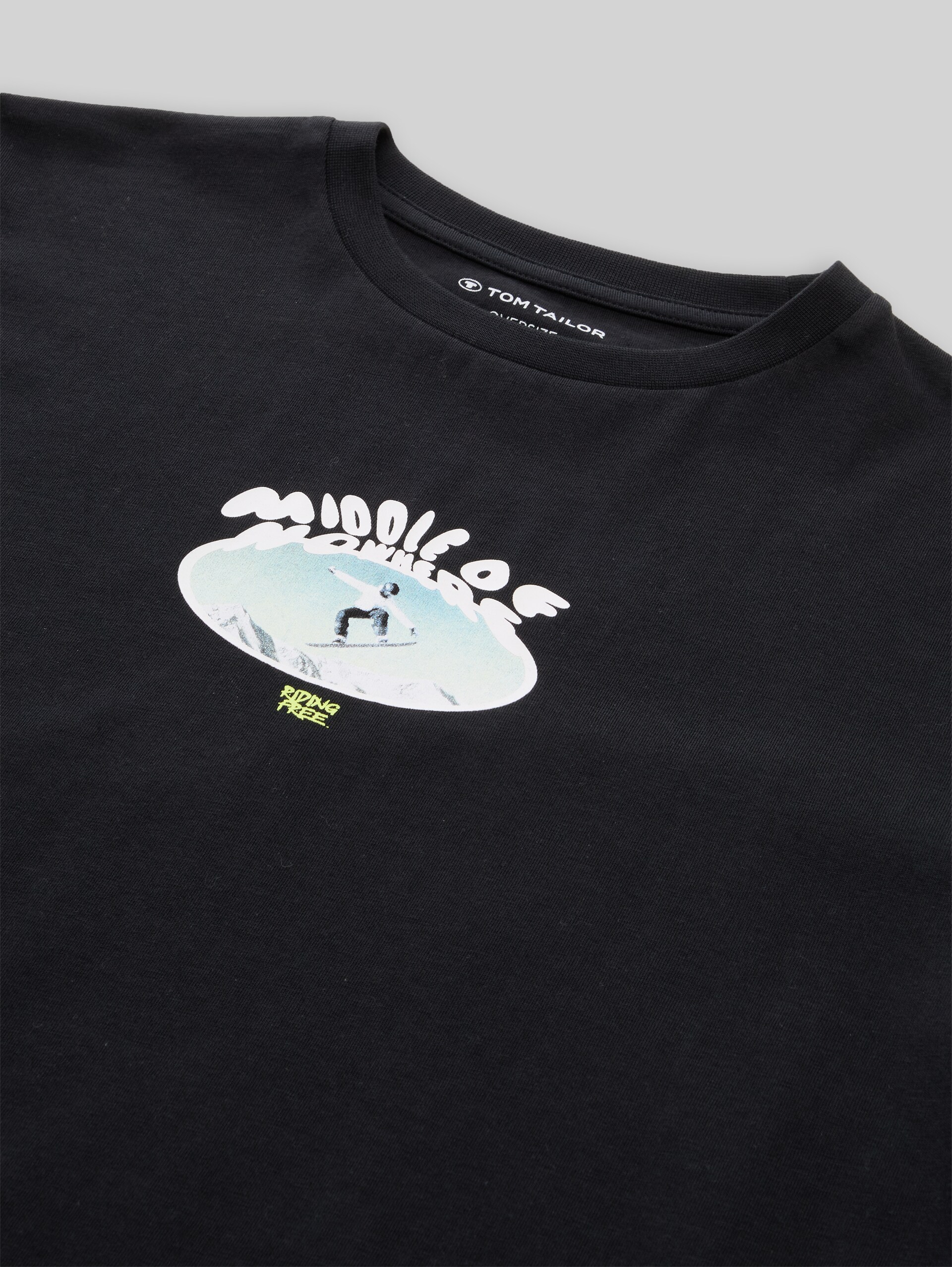 T-shirt oversize avec imprimé - heavy black - Vue détaillée du modèle