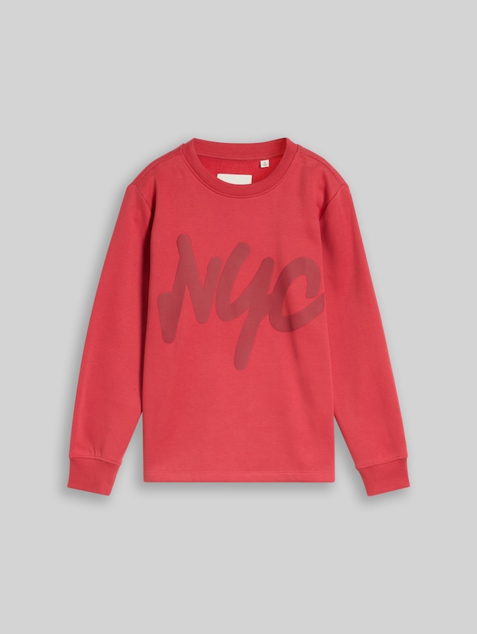 Sweatshirt met opschrift door Teen Boys, fresh cardinal red
