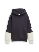 Ausgewählt, Oversize Hoodie Sweatshirt im 2-in-1-Look von Tom Tailor, grau