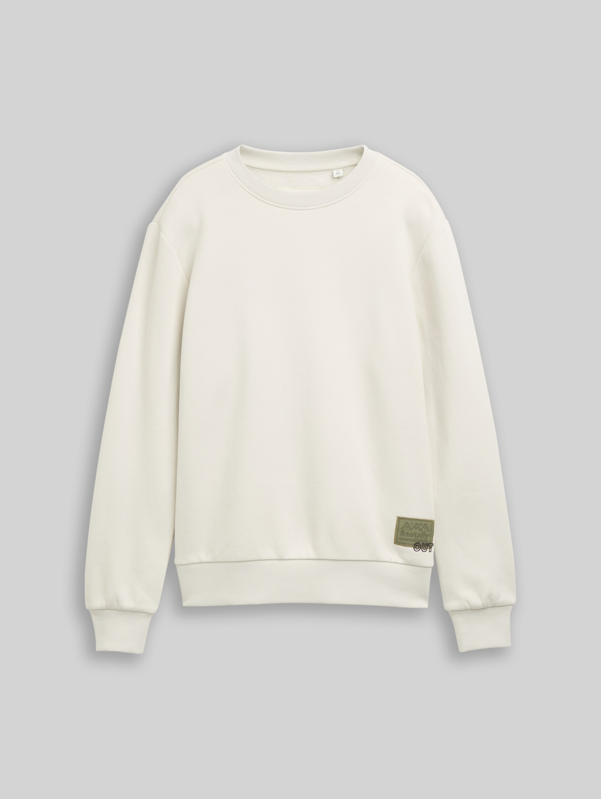 Sweatshirt mit Badge-Detail - greyish white - Vorder-Produkt-Ansicht