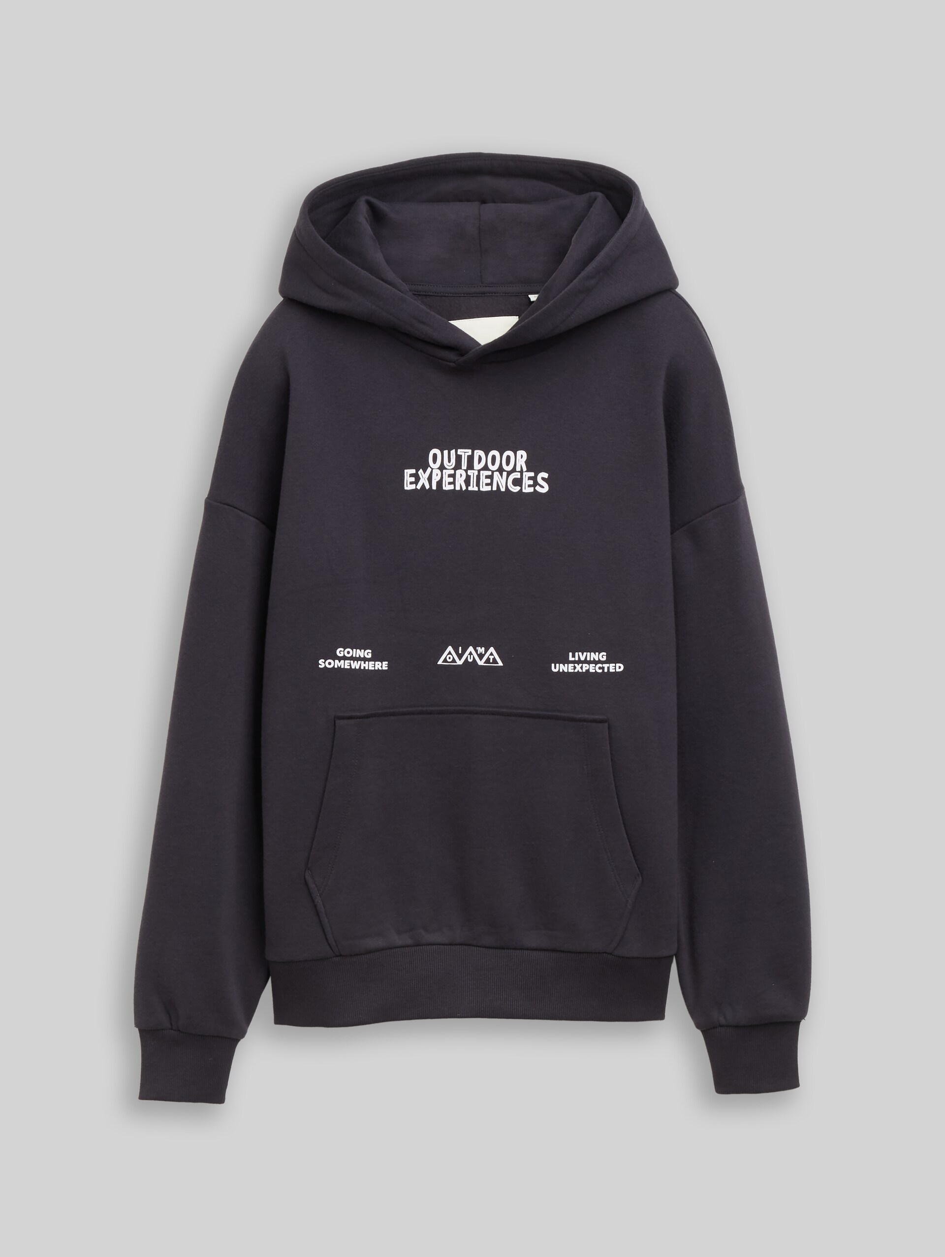 Oversized hoodie met print - coal grey - Product vooraanzicht