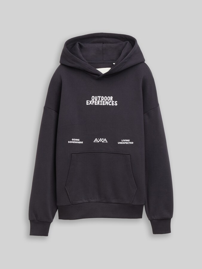 Oversize Hoodie Sweatshirt mit Print von Teen Boys, coal grey