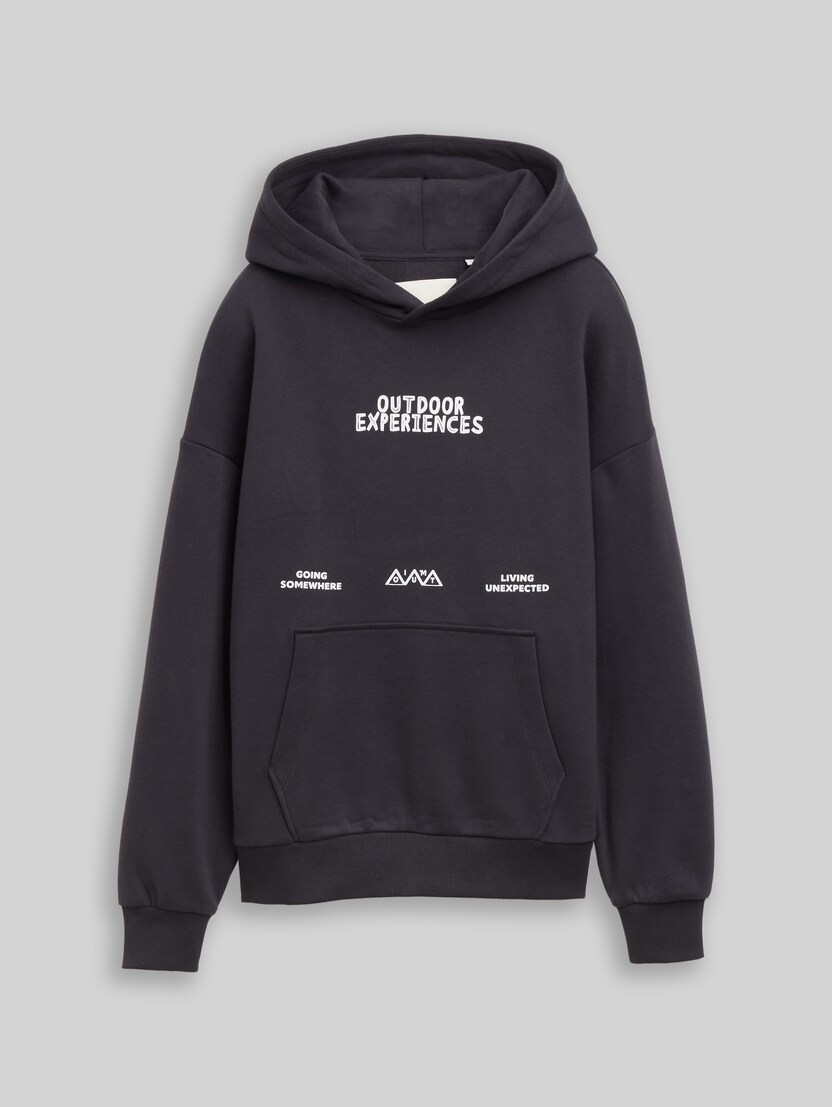Oversize Hoodie Sweatshirt mit Print von Teen Boys, coal grey