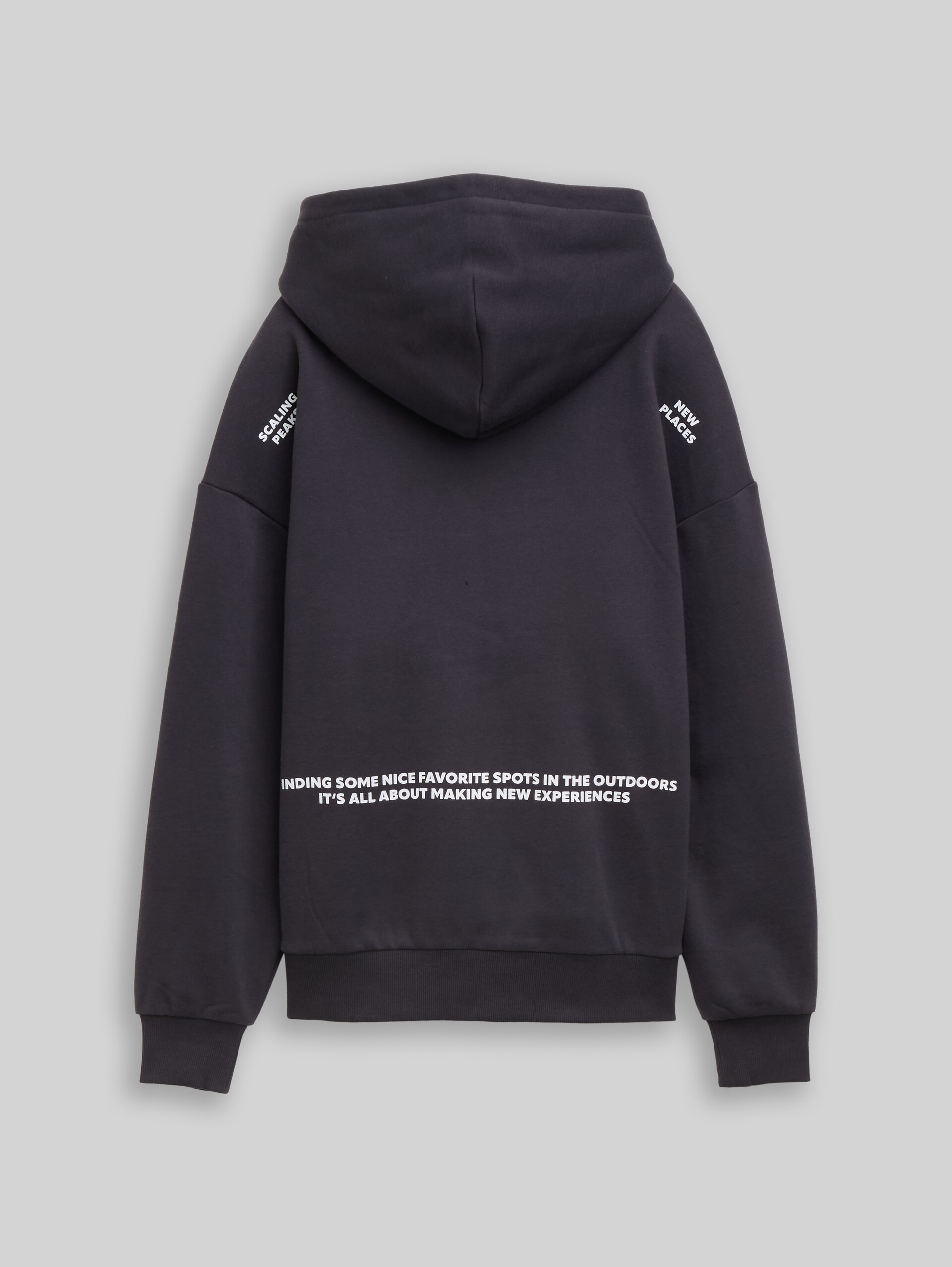 Oversized hoodie met print - coal grey