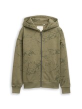 Sélectionné, Sweat à capuche oversize avec imprimé intégral par Tom Tailor, verdoyant