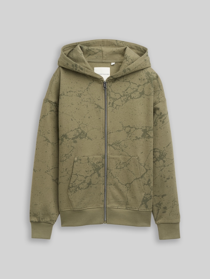 Oversize Hoodie Sweatshirt mit Allover-Print von Teen Boys, khaki natural lines