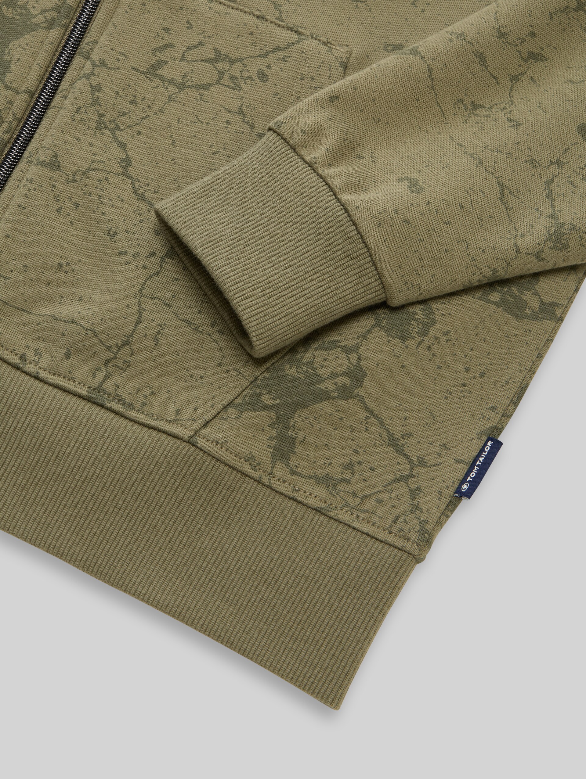 Sweat à capuche oversize avec imprimé intégral - khaki natural lines - Vue détaillée du modèle