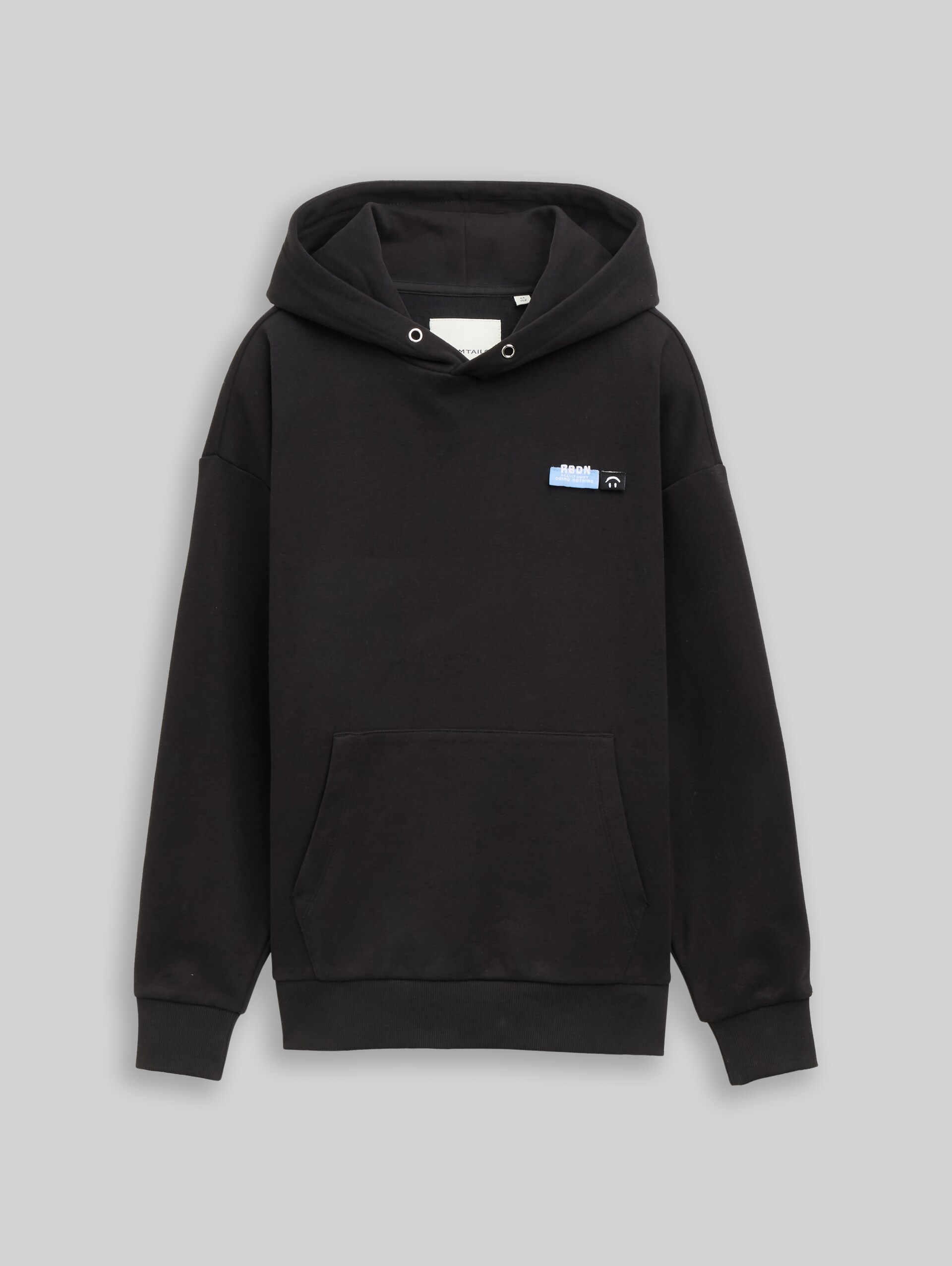 Sweat à capuche oversize - heavy black - Vue de face du produit