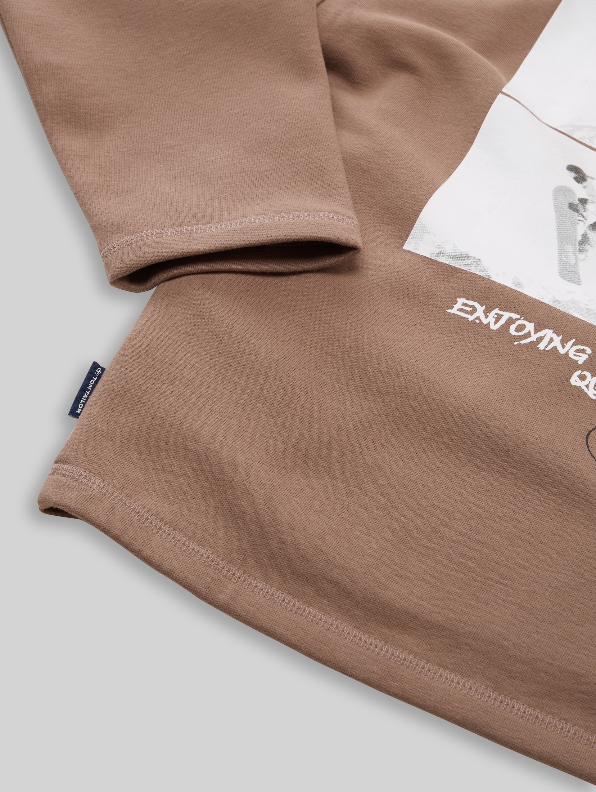 Sweat à capuche oversize avec imprimé dans le dos - seed brown - Vue détaillée du modèle