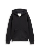 Sélectionné, Veste sweat à capuche oversize en scuba par Tom Tailor, noires