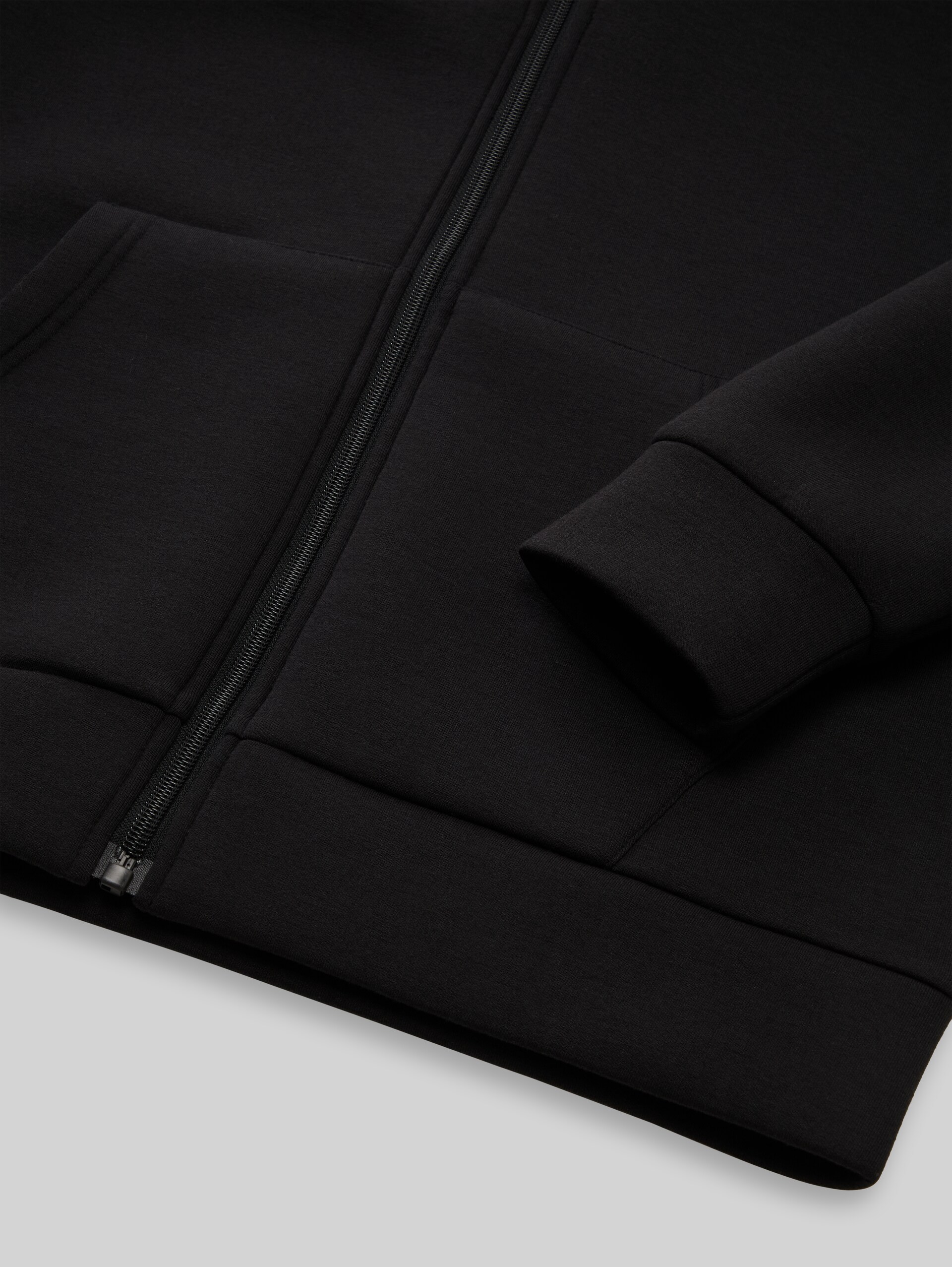 Veste sweat à capuche oversize en scuba - heavy black - Vue détaillée du modèle