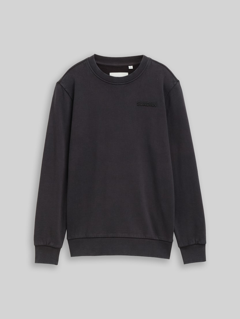 Sweat-shirt au look usé par Teen Boys, heavy black