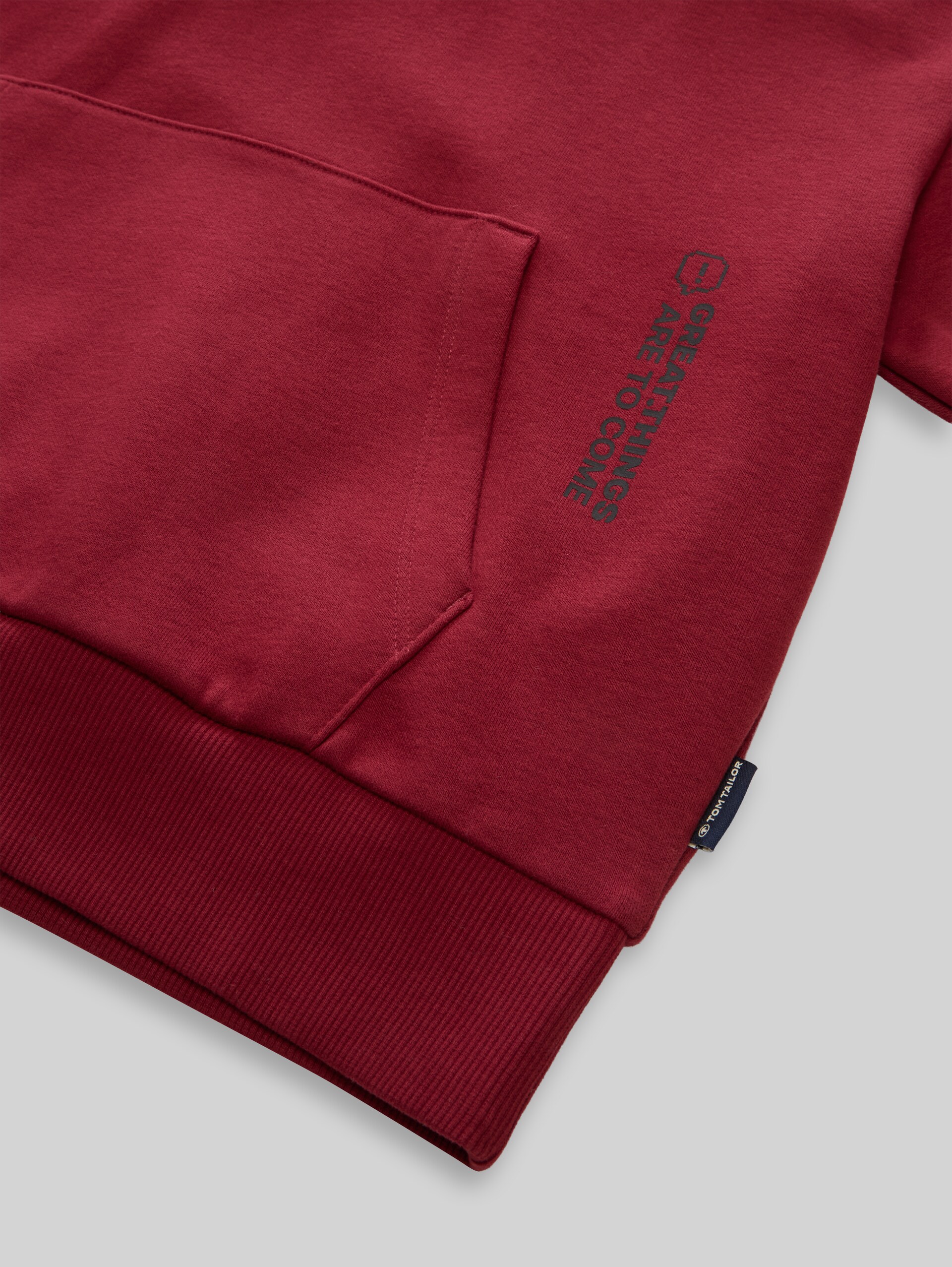 Sweat à capuche oversize imprimé - Deep Red - Vue détaillée du modèle