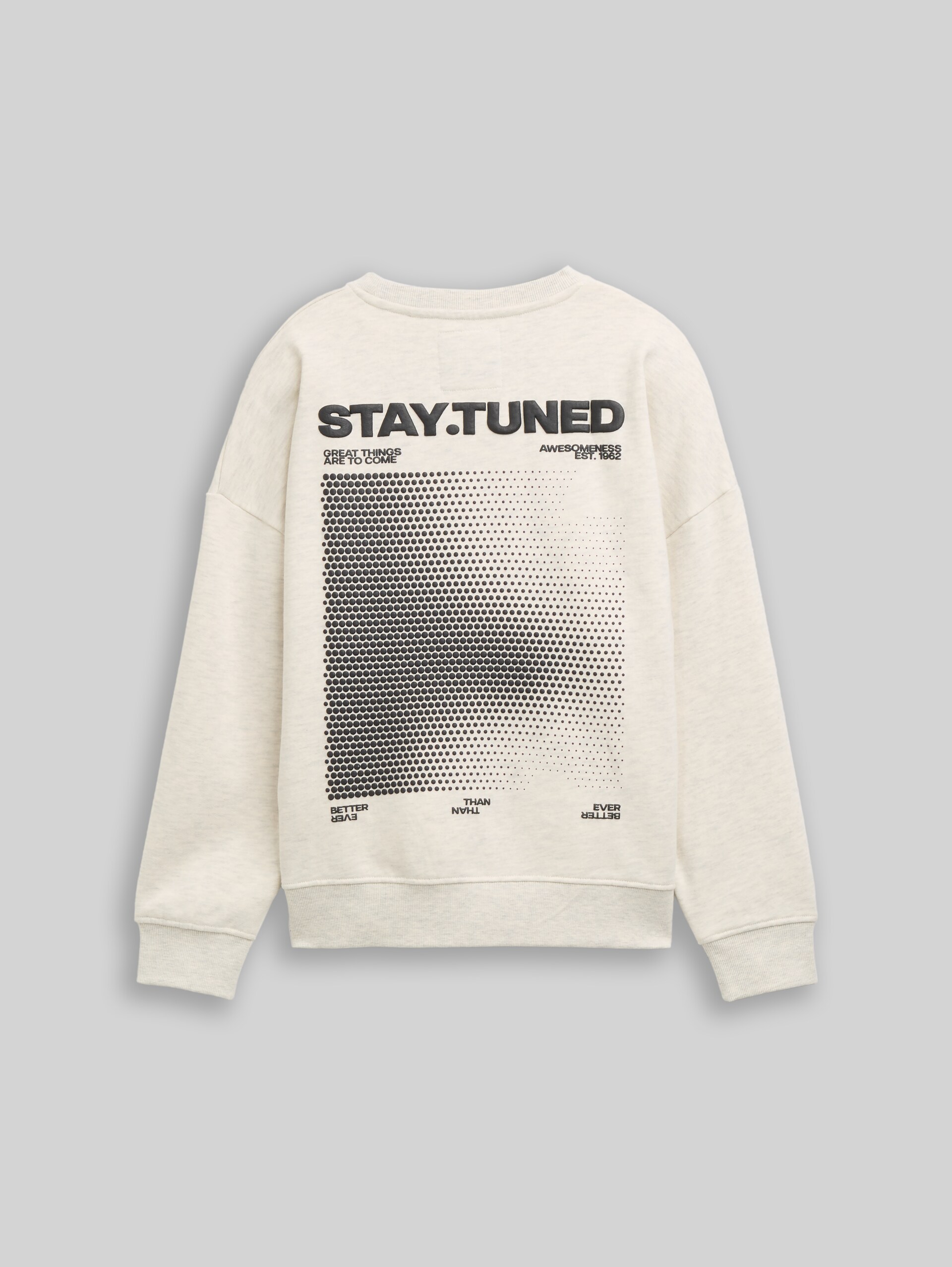 Sweat oversize avec imprimé 3D dans le dos - Cashew Melange