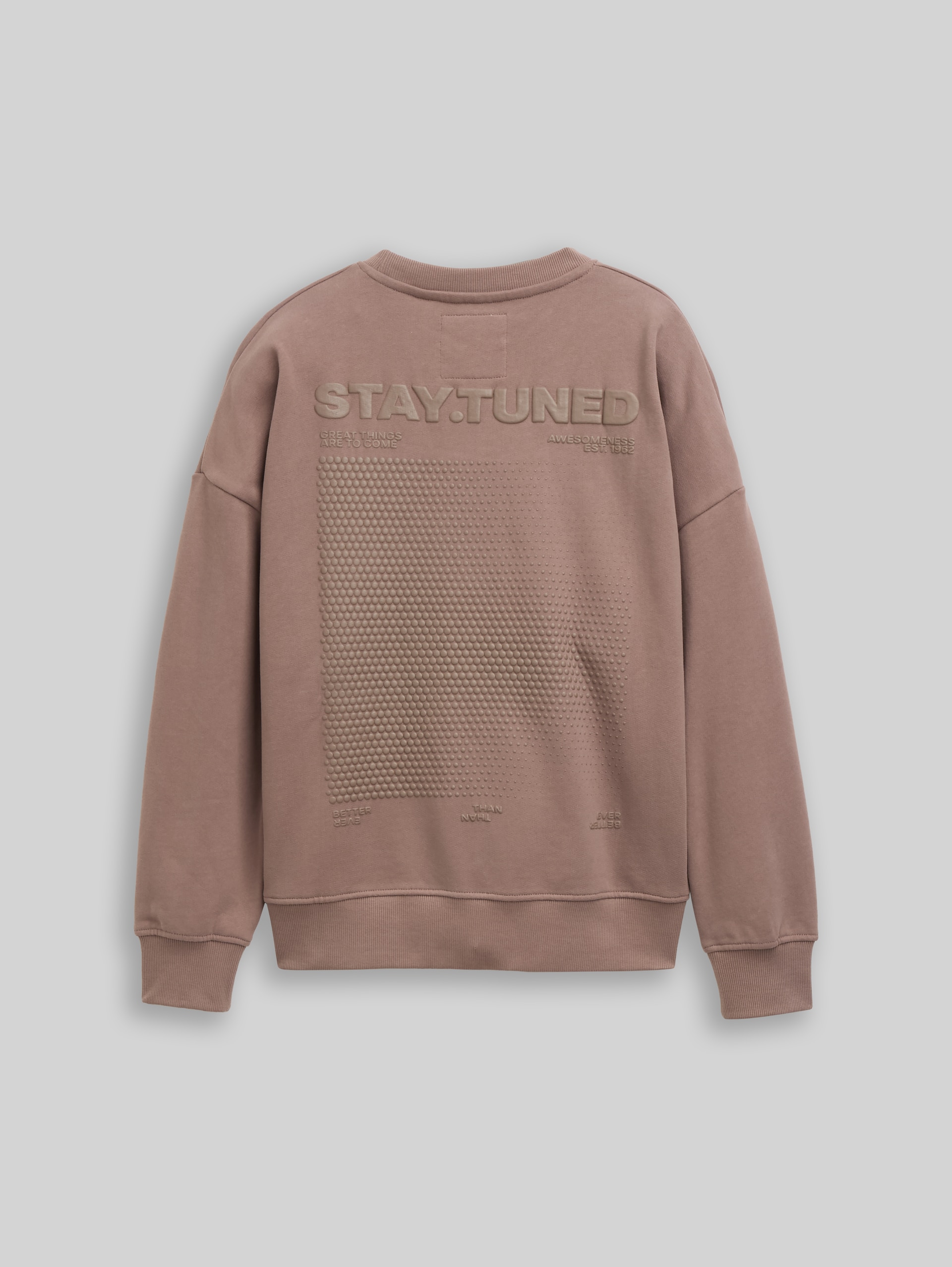 Sweat oversize avec imprimé 3D dans le dos - seed brown