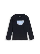 Nicht ausgewählt, Langarmshirt mit Print von Tom Tailor, blau
