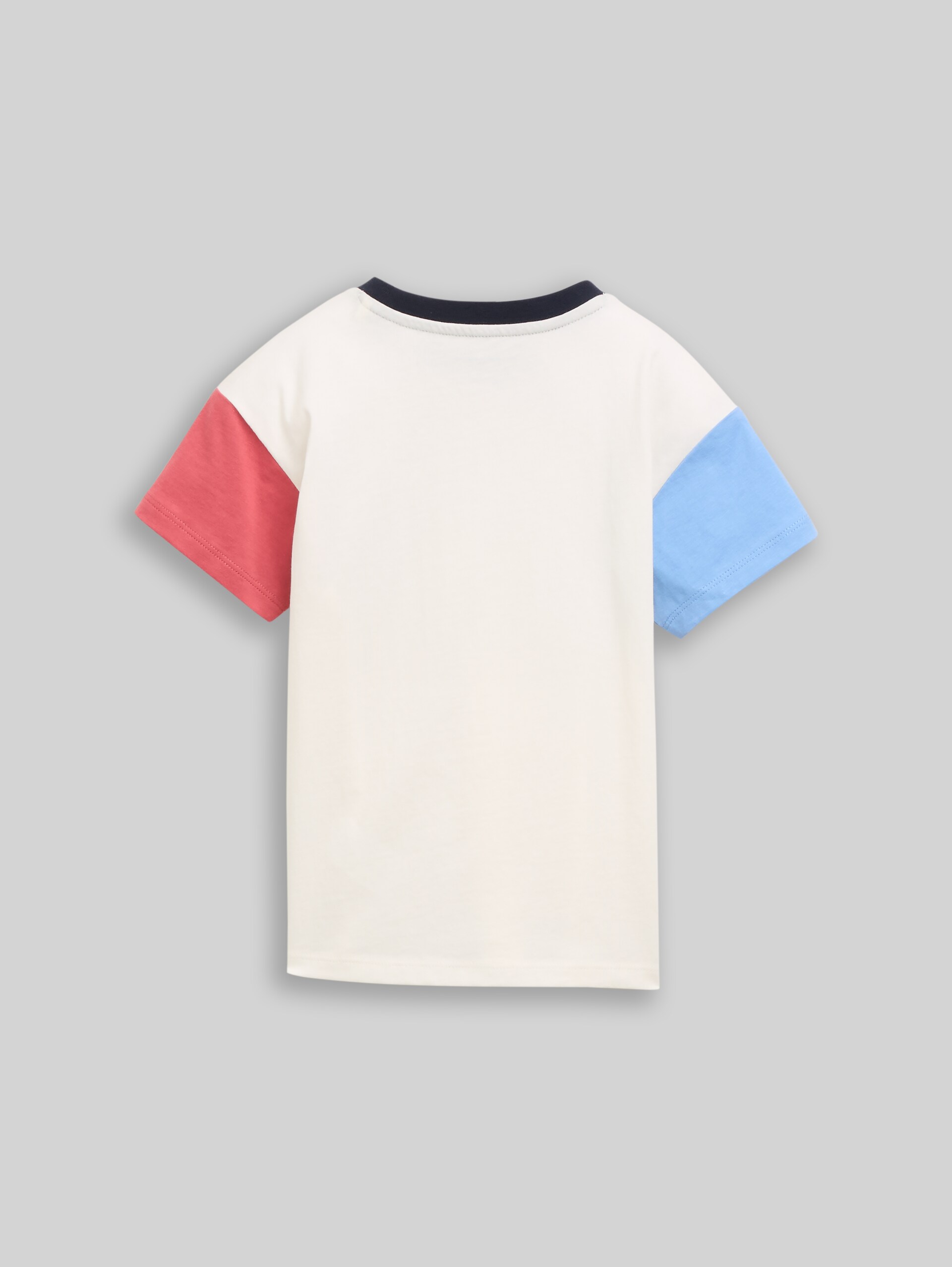 Oversize T-Shirt mit Colour Blocking - Wool White
