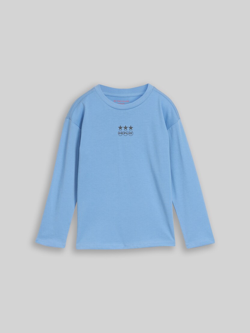 Oversize Langarmshirt mit Rückenprint von Mini Boys, Light Blue