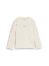 Ausgewählt, Oversize Langarmshirt mit Rückenprint von Tom Tailor, weiß