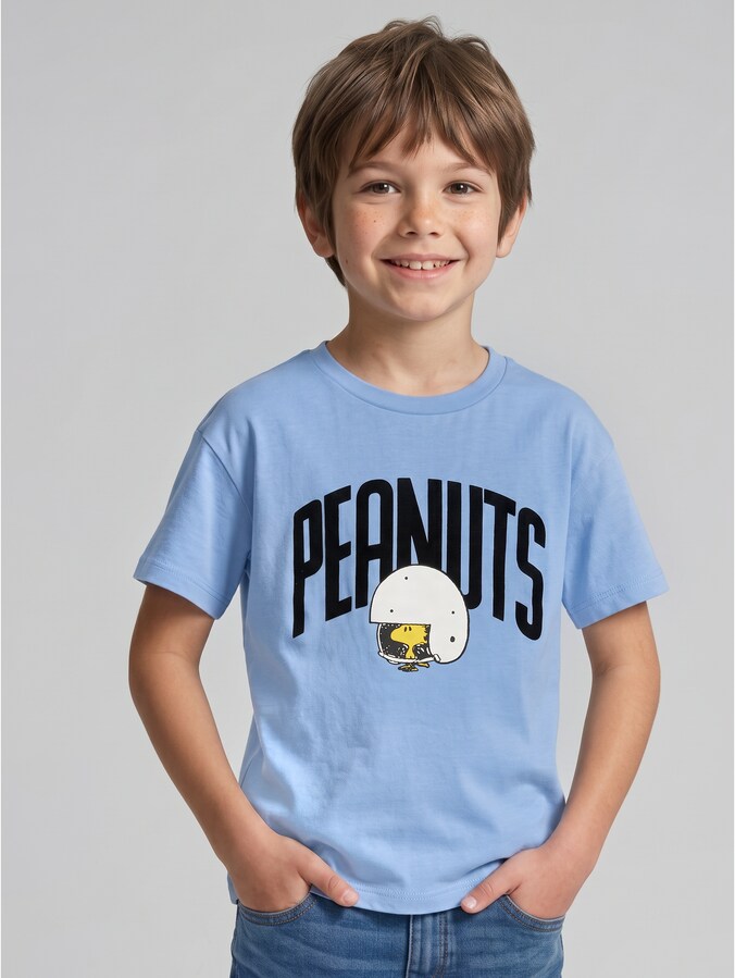 Oversized T-shirt met Peanuts-print door Mini Boys, Light Blue