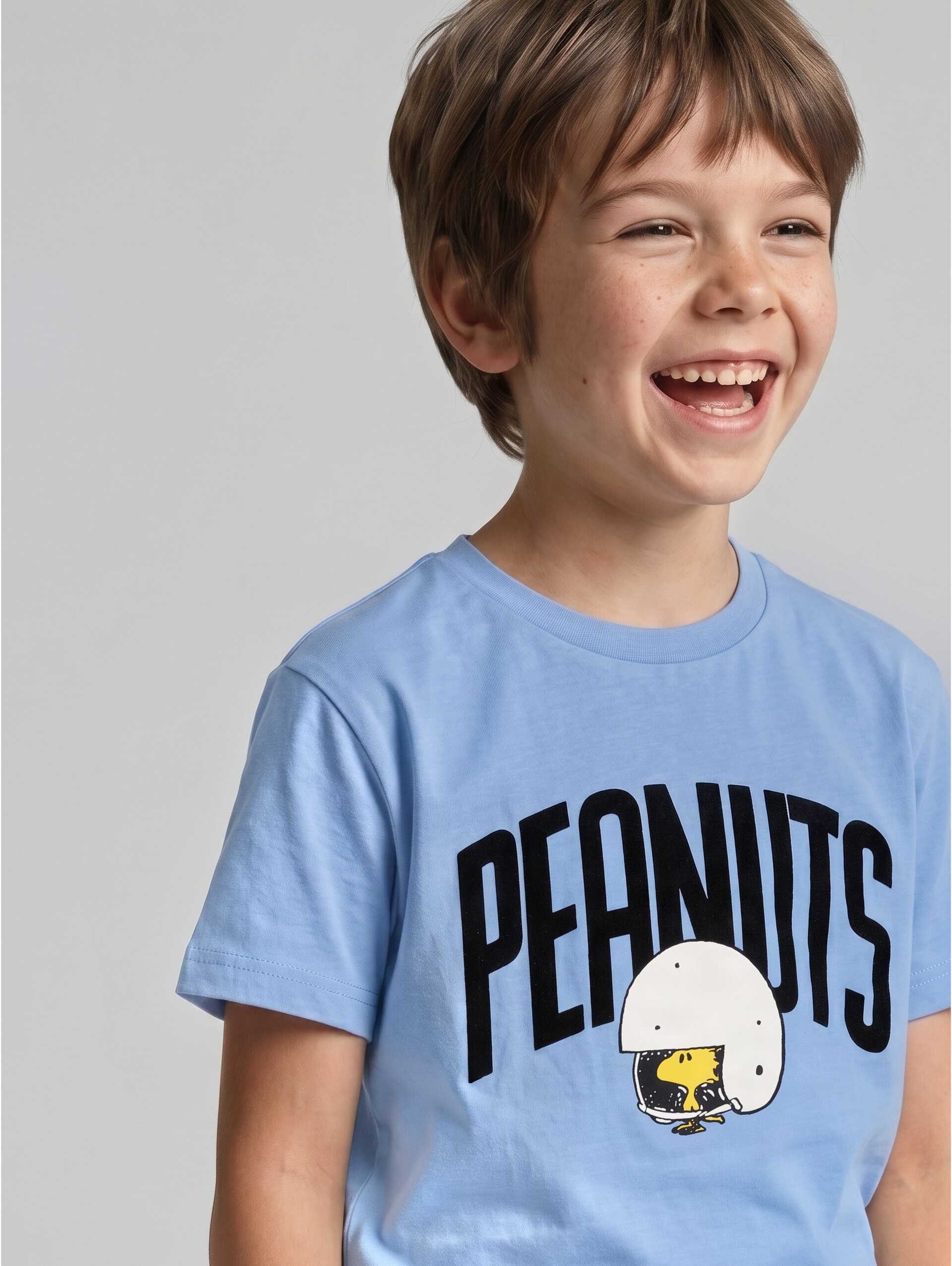 Oversized T-shirt met Peanuts-print - Light Blue