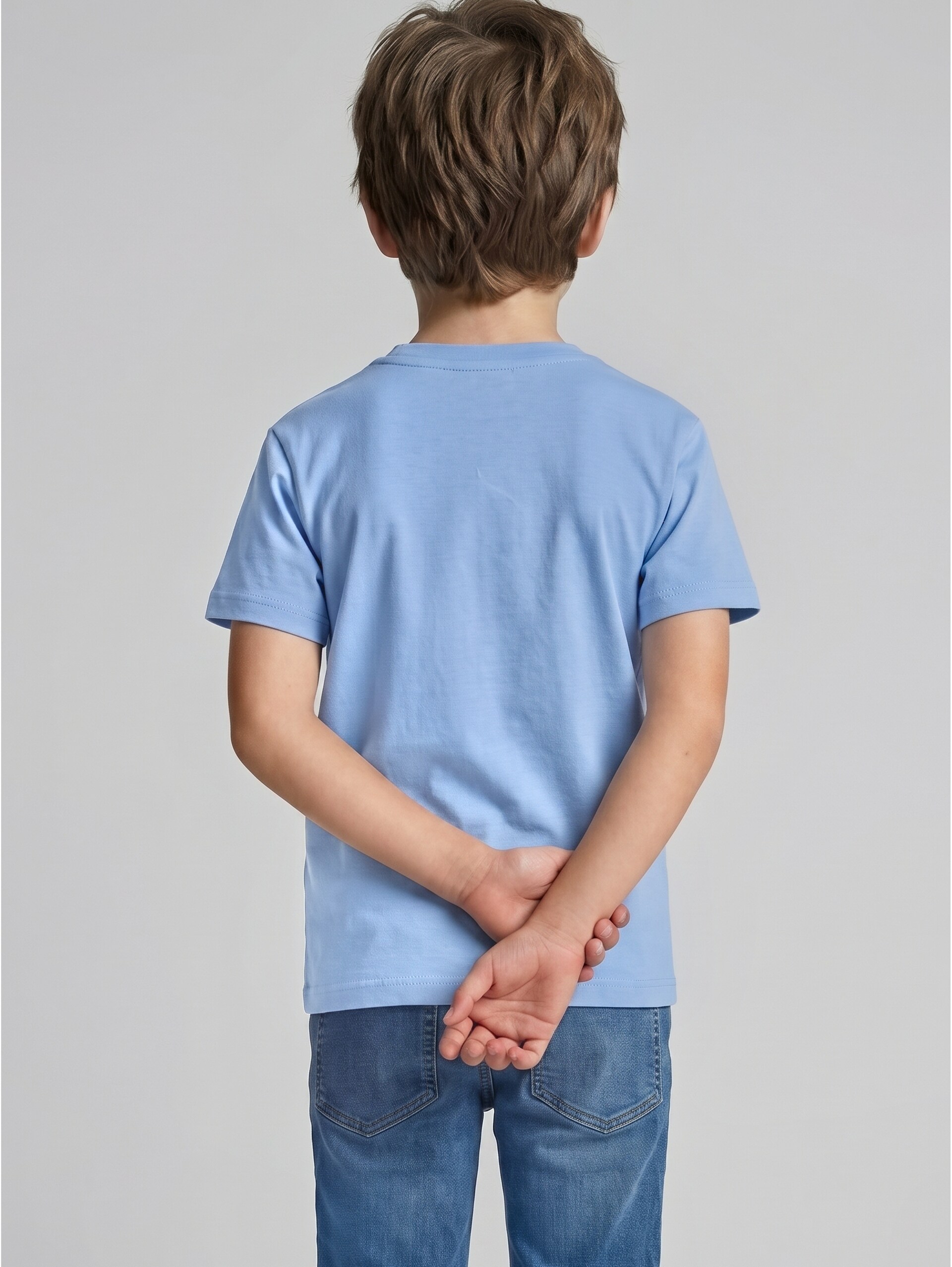 Oversized T-shirt met Peanuts-print - Light Blue - Neklijn model-achteraanzicht