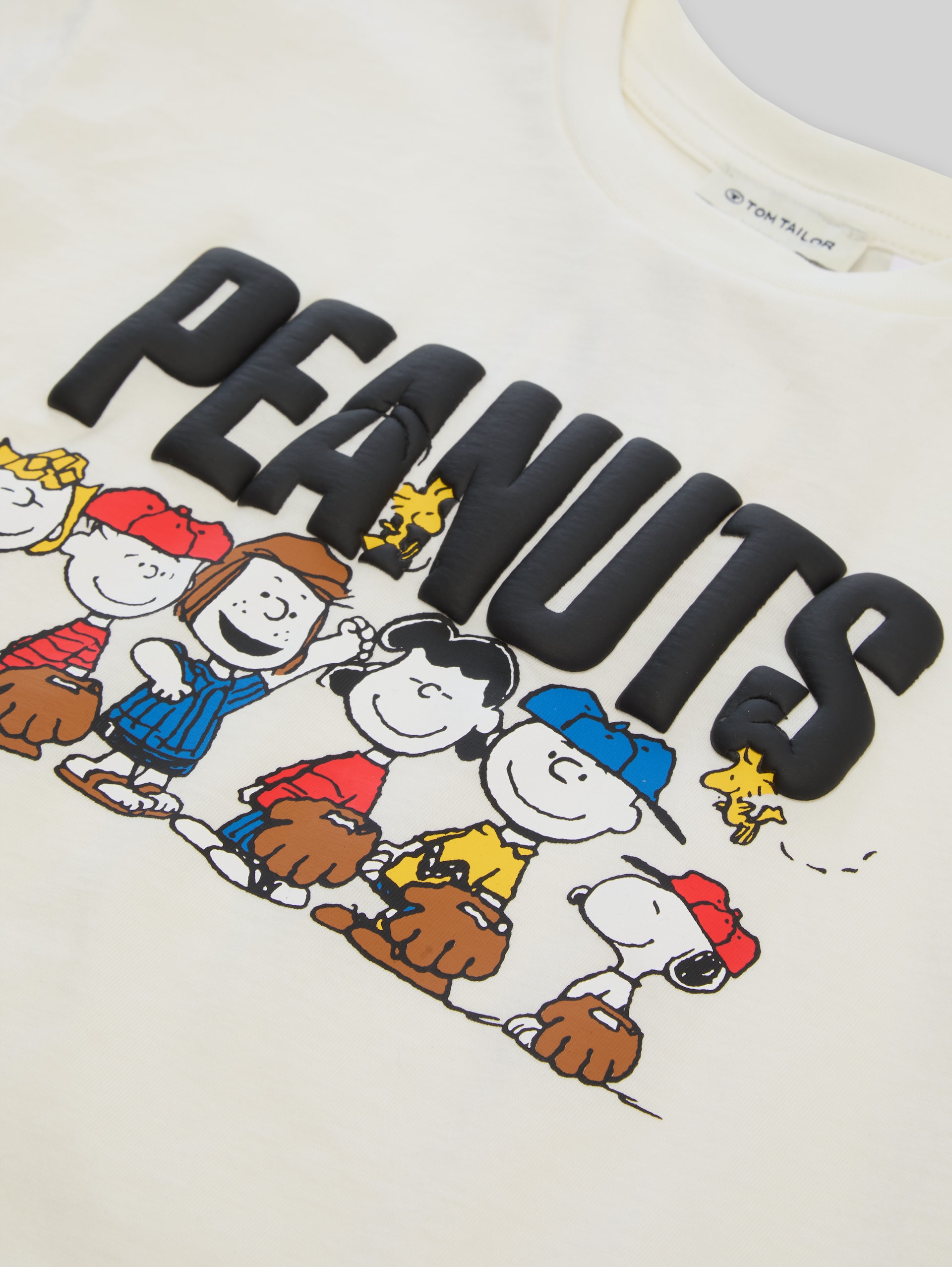 Oversized T-shirt met Peanuts-print - Wool White - Detailaanzicht model