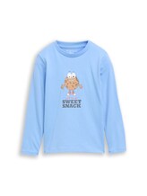 Niet geselecteerd, T-shirt met lange mouwen en interactieve print door Tom Tailor, blauw
