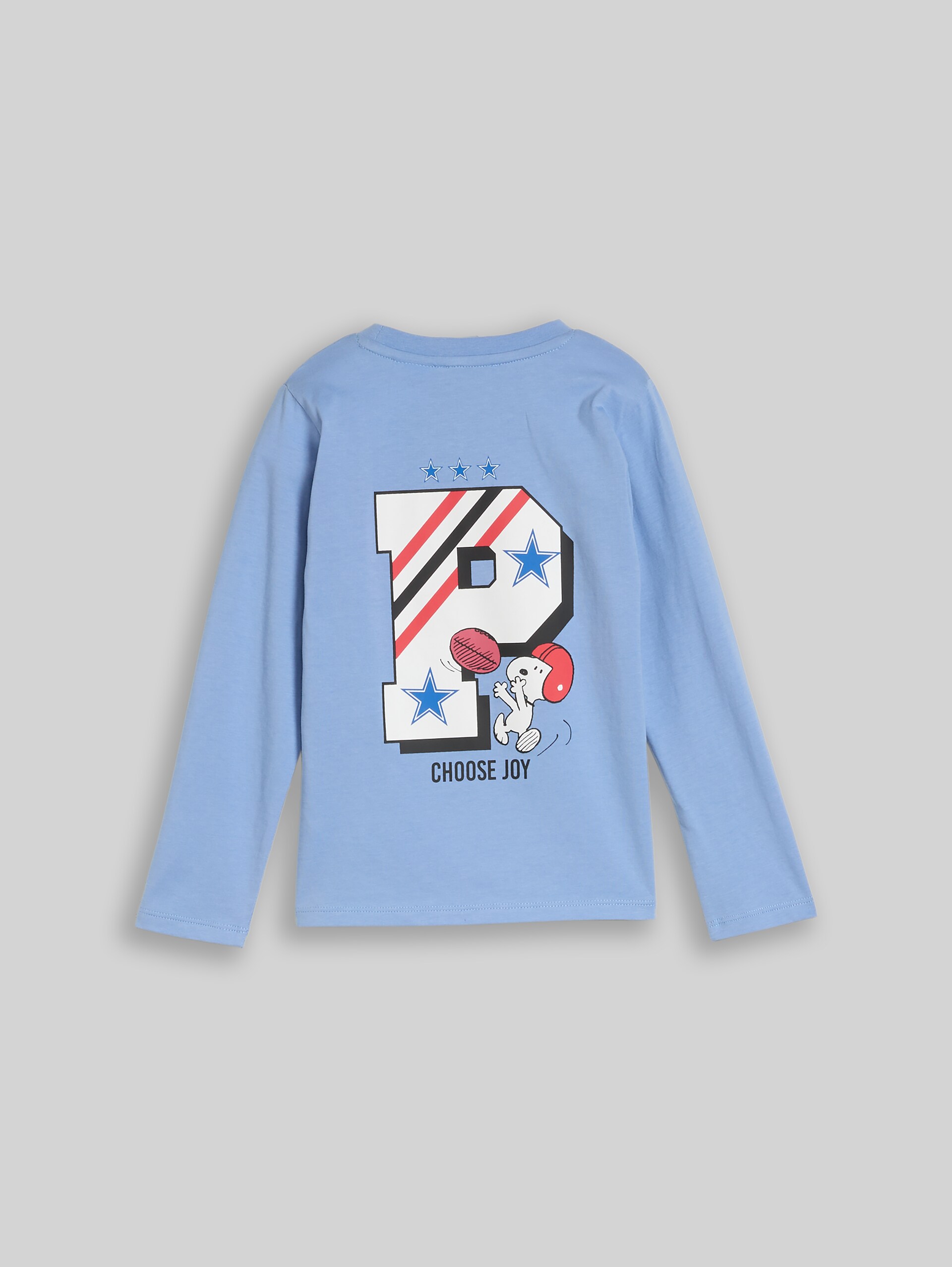 T-shirt met lange mouwen en Peanuts-print op de rug - Light Blue