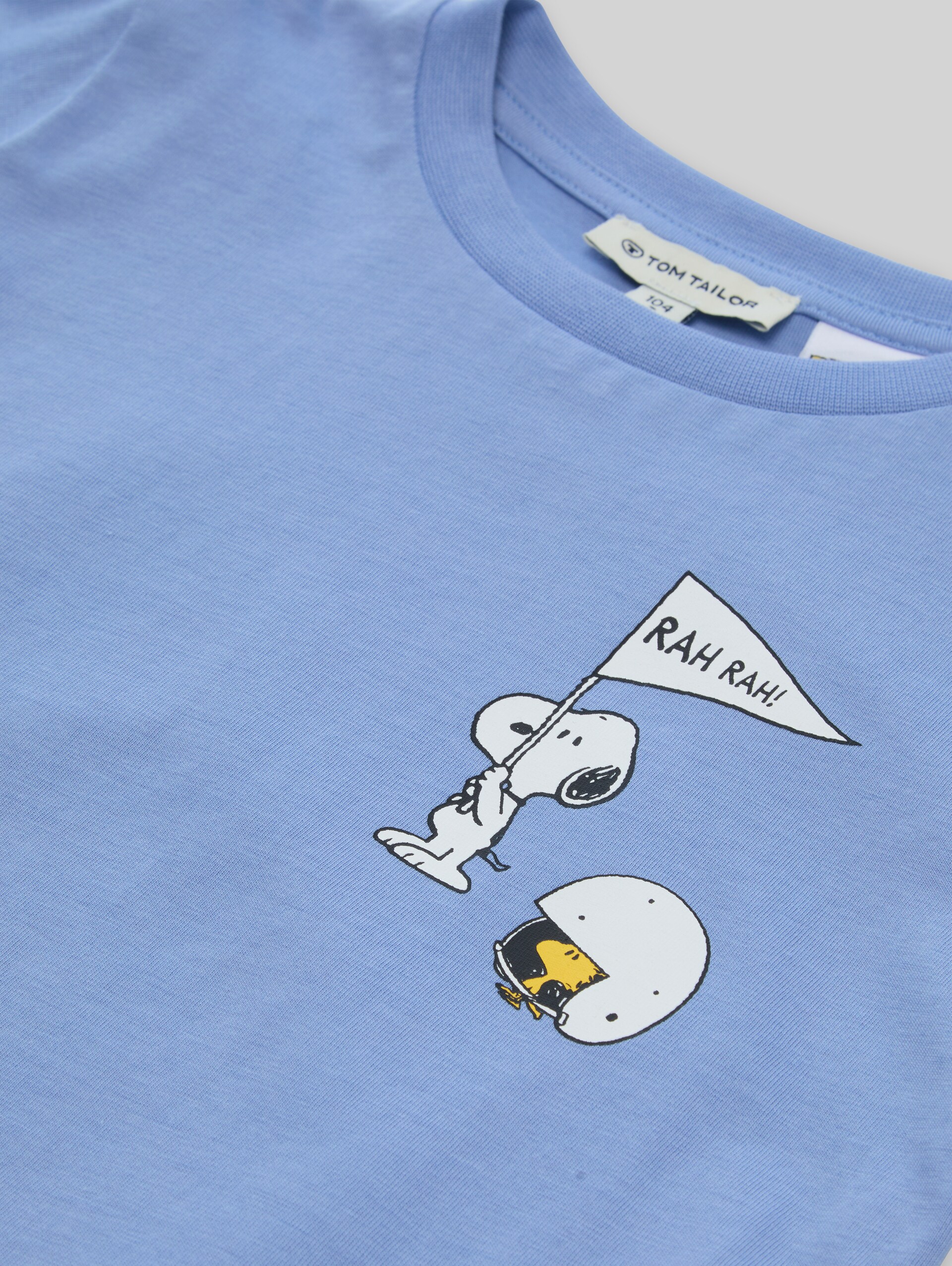 T-shirt met lange mouwen en Peanuts-print op de rug - Light Blue - Detailaanzicht model